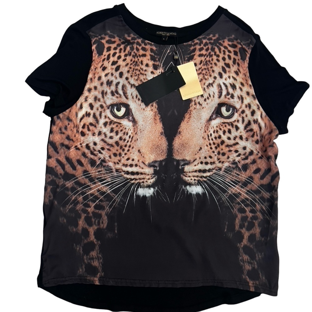 Alberto Makali Leopard print  T Shirt NWT size L